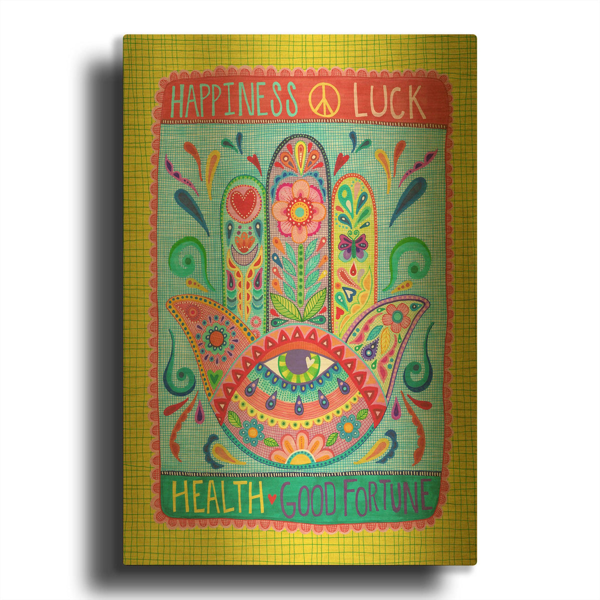 'Hamsa of Happiness' By Hello Angel Gold Metal Wall Art