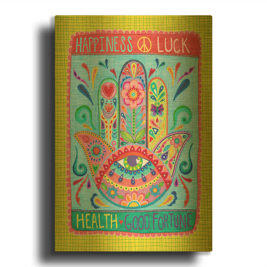 'Hamsa of Happiness' By Hello Angel Gold Metal Wall Art