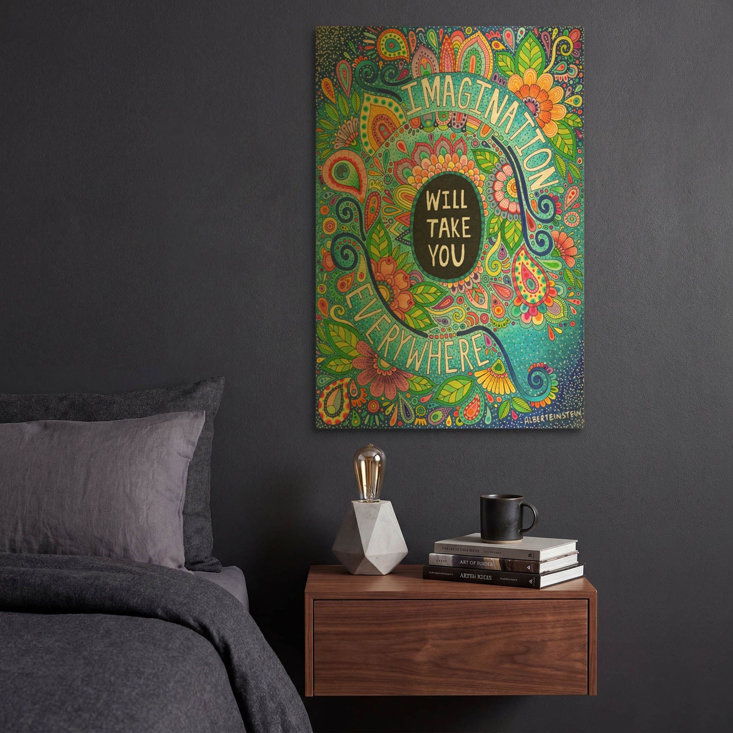 'Imagination Will Take You Everywhere' By Hello Angel Gold Metal Wall Art