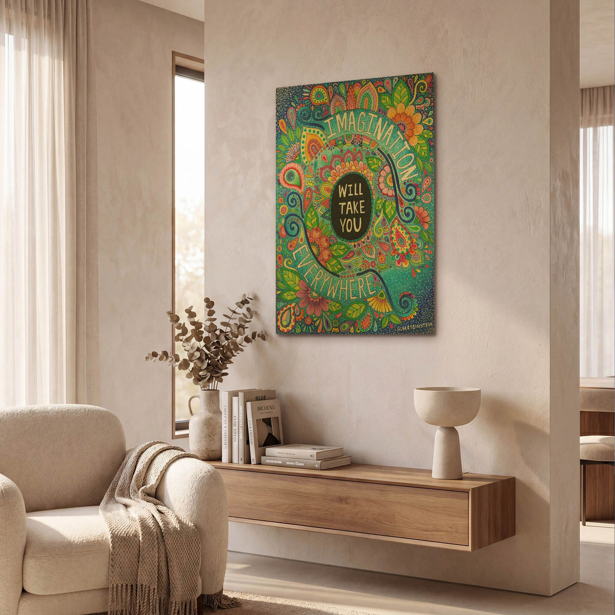 'Imagination Will Take You Everywhere' By Hello Angel Gold Metal Wall Art