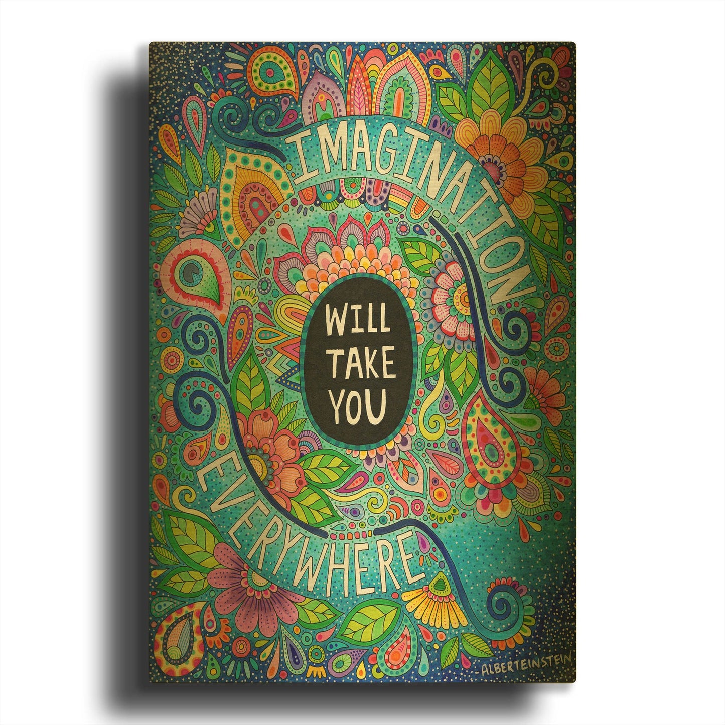 'Imagination Will Take You Everywhere' By Hello Angel Gold Metal Wall Art