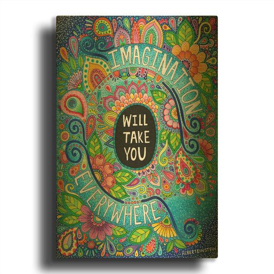 'Imagination Will Take You Everywhere' By Hello Angel Gold Metal Wall Art