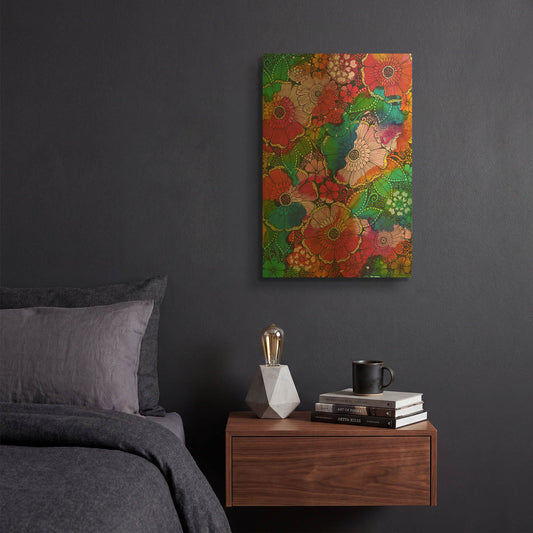'My Rainbow Garden' By Hello Angel Gold Metal Wall Art