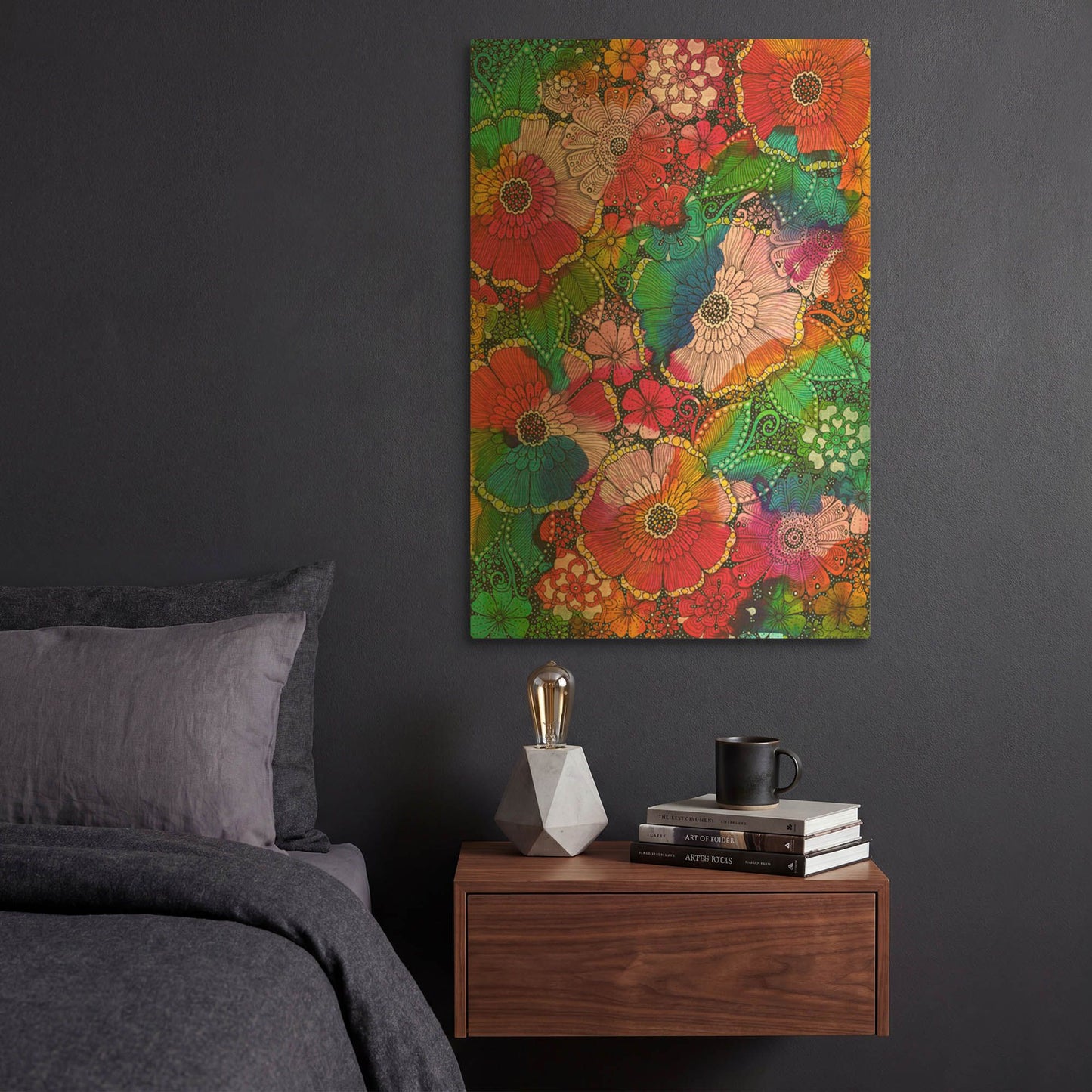 'My Rainbow Garden' By Hello Angel Gold Metal Wall Art
