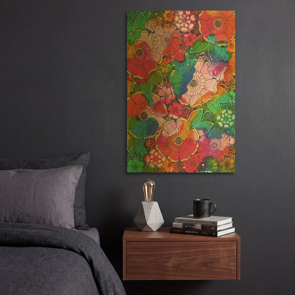 'My Rainbow Garden' By Hello Angel Gold Metal Wall Art
