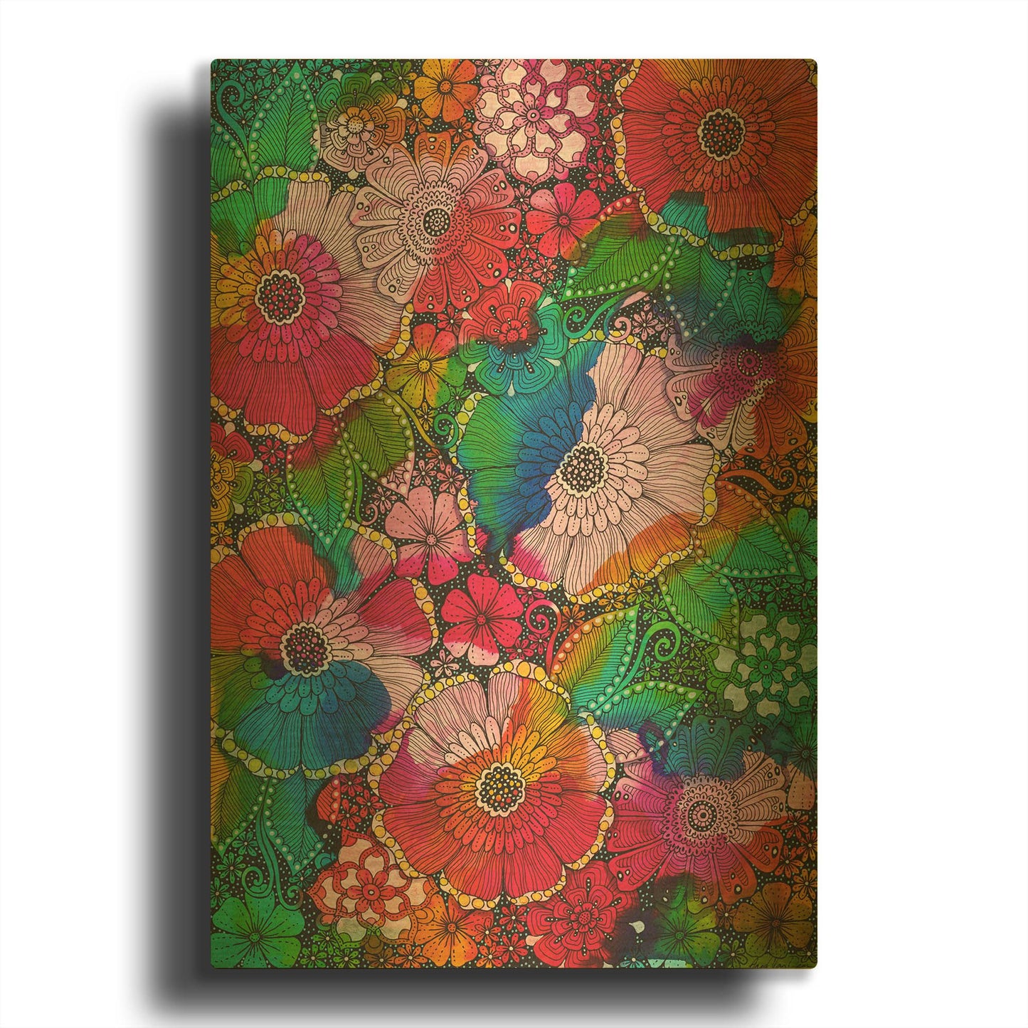 'My Rainbow Garden' By Hello Angel Gold Metal Wall Art