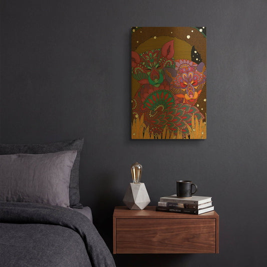 'Winter Wonderland 6' By Hello Angel Gold Metal Wall Art