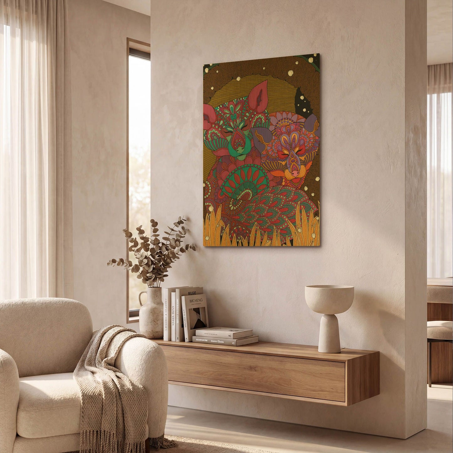 'Winter Wonderland 6' By Hello Angel Gold Metal Wall Art