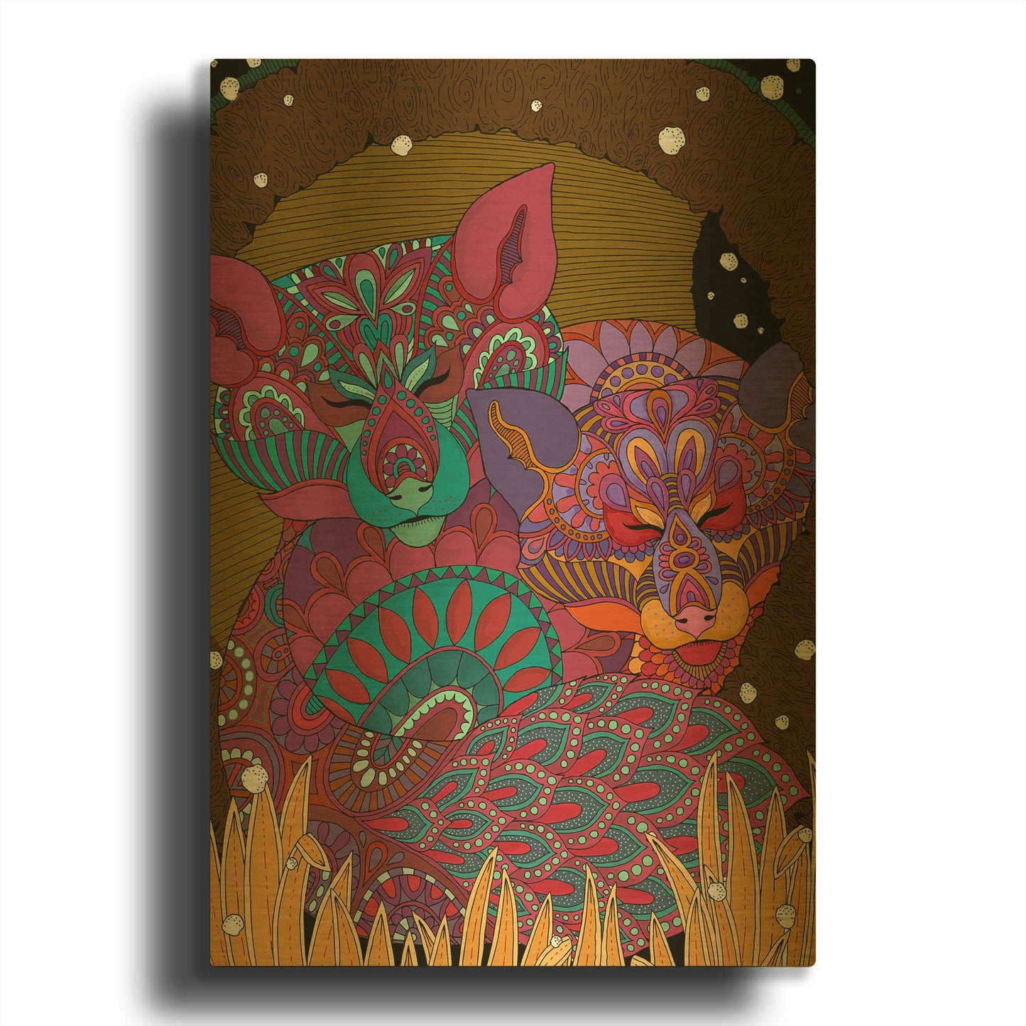 'Winter Wonderland 6' By Hello Angel Gold Metal Wall Art