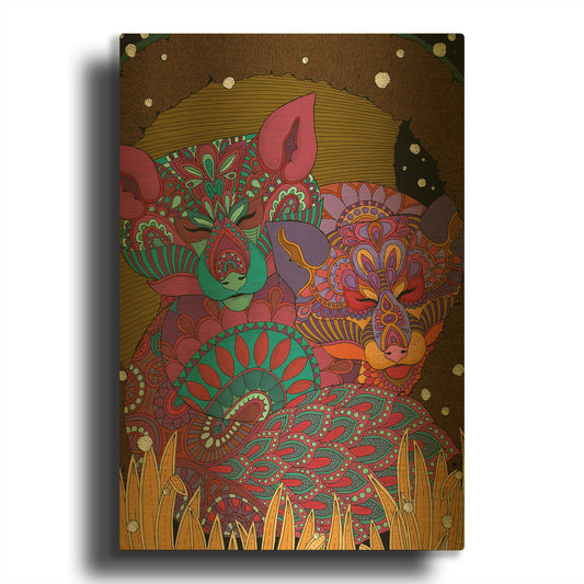 'Winter Wonderland 6' By Hello Angel Gold Metal Wall Art