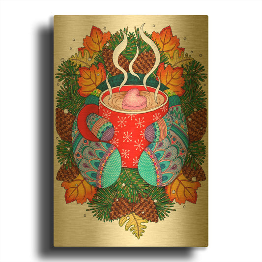 'Winter Wonderland 3' By Hello Angel Gold Metal Wall Art