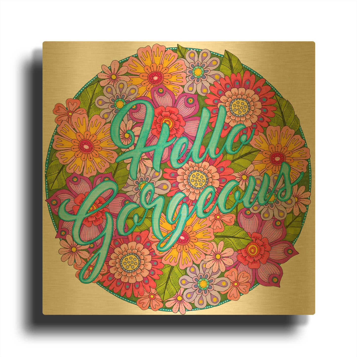 'Inspirational Quotes 26' By Hello Angel Gold Metal Wall Art