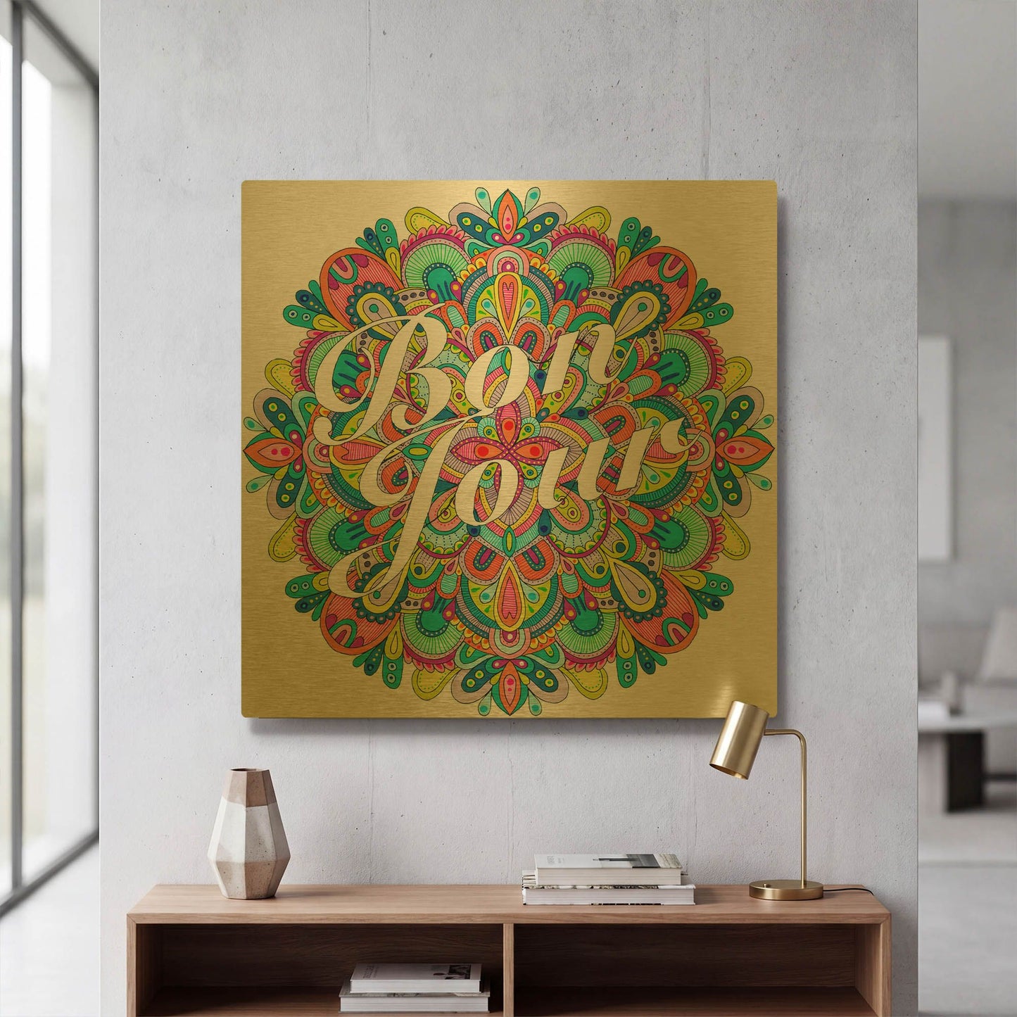'Letters & Words 21' By Hello Angel Gold Metal Wall Art