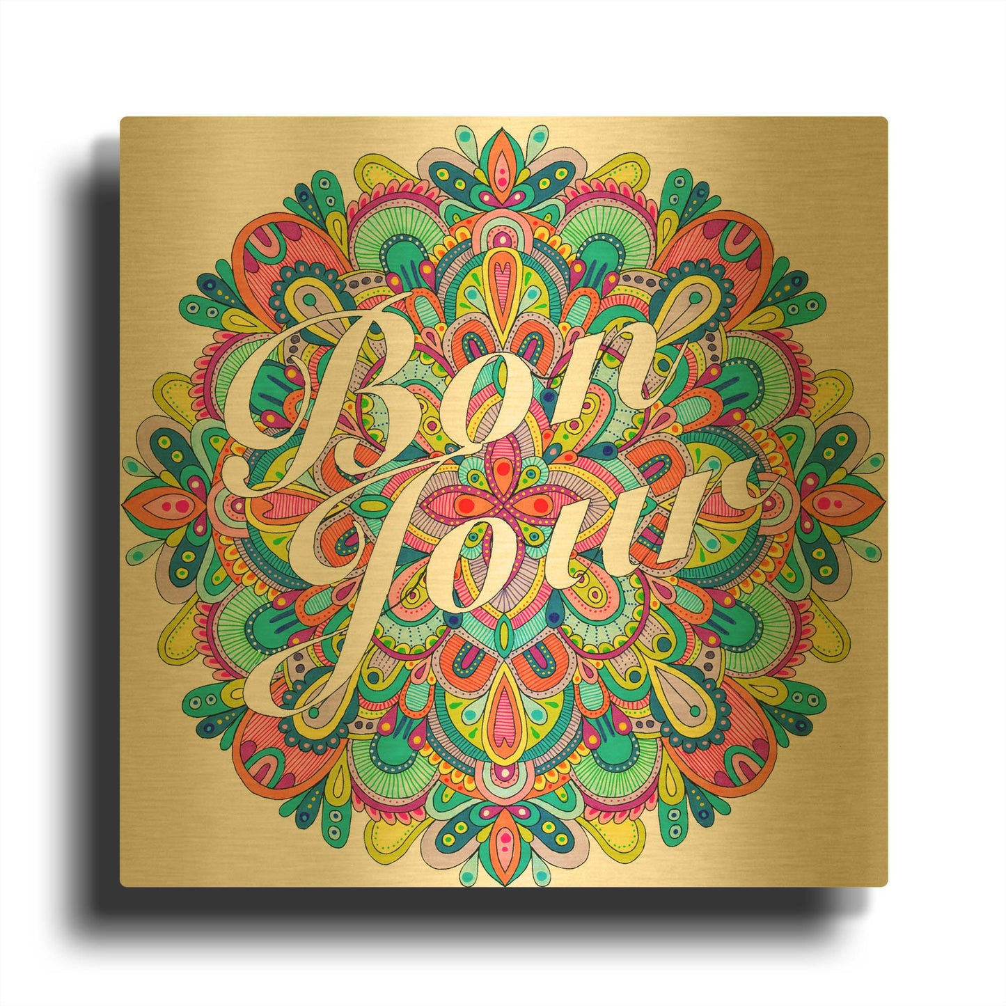 'Letters & Words 21' By Hello Angel Gold Metal Wall Art