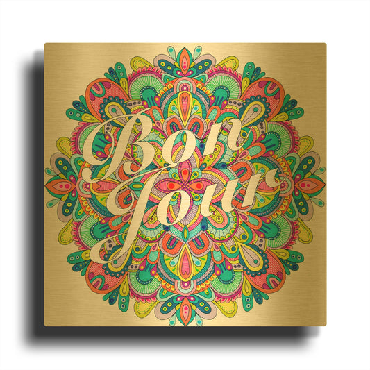 'Letters & Words 21' By Hello Angel Gold Metal Wall Art