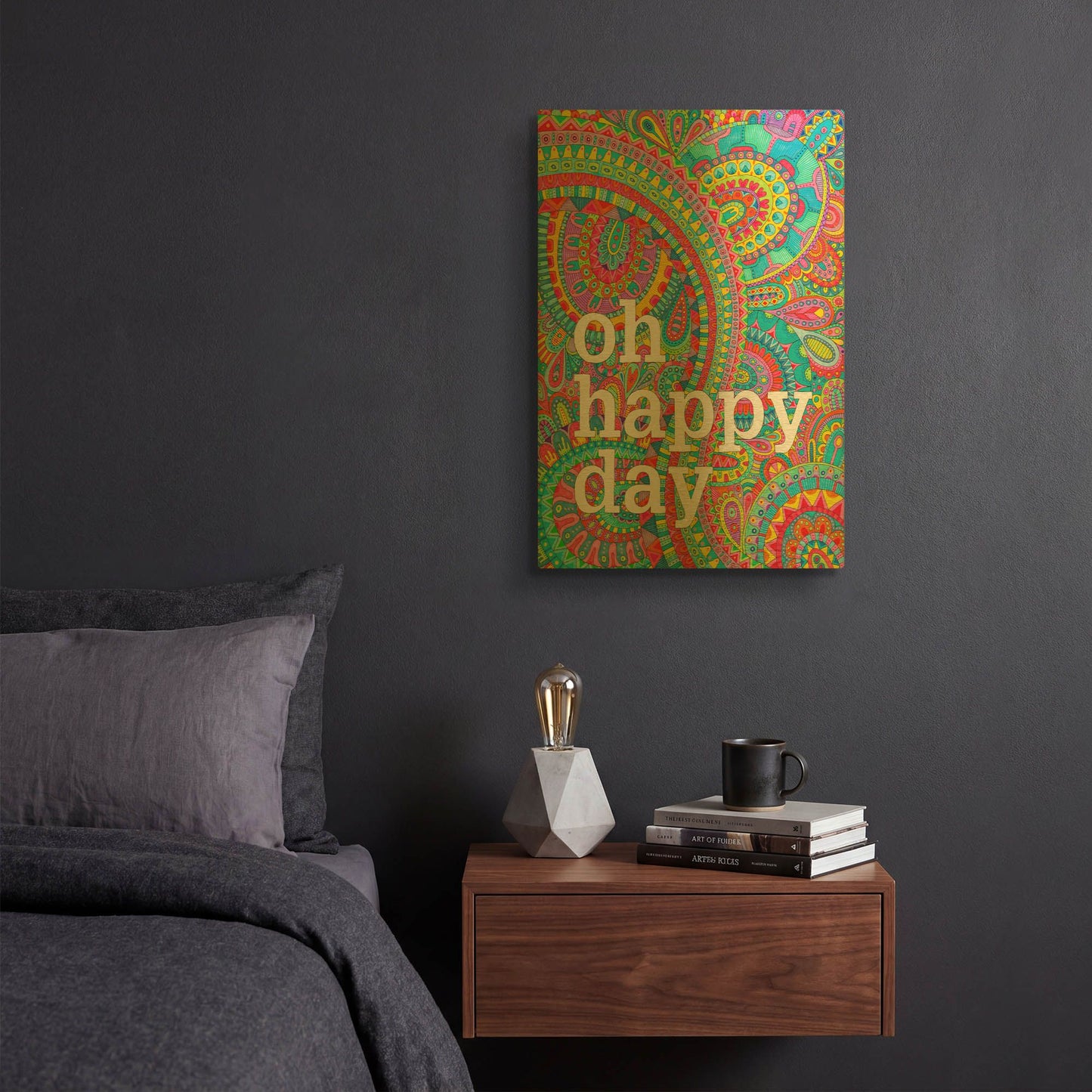 'Letters & Words 16' By Hello Angel Gold Metal Wall Art