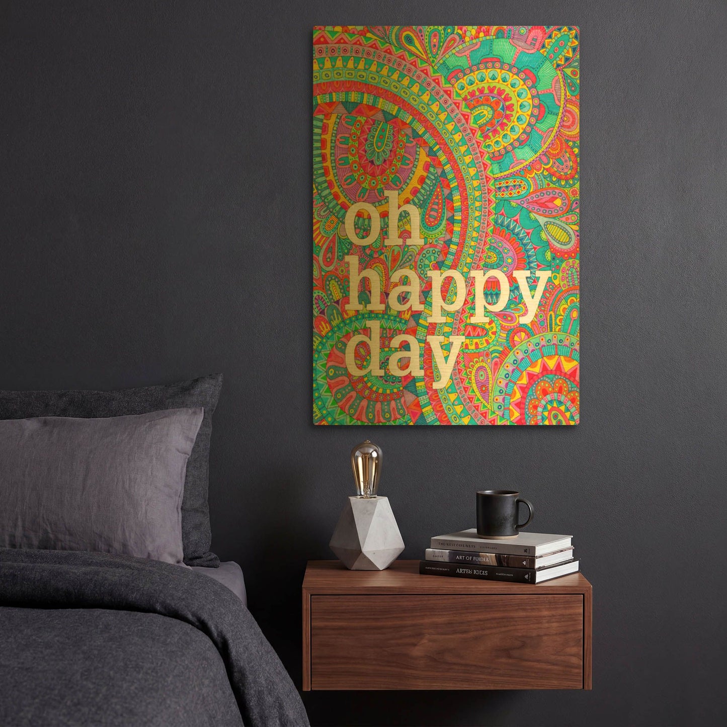 'Letters & Words 16' By Hello Angel Gold Metal Wall Art