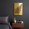 'Single Feather' By Hello Angel Gold Metal Wall Art