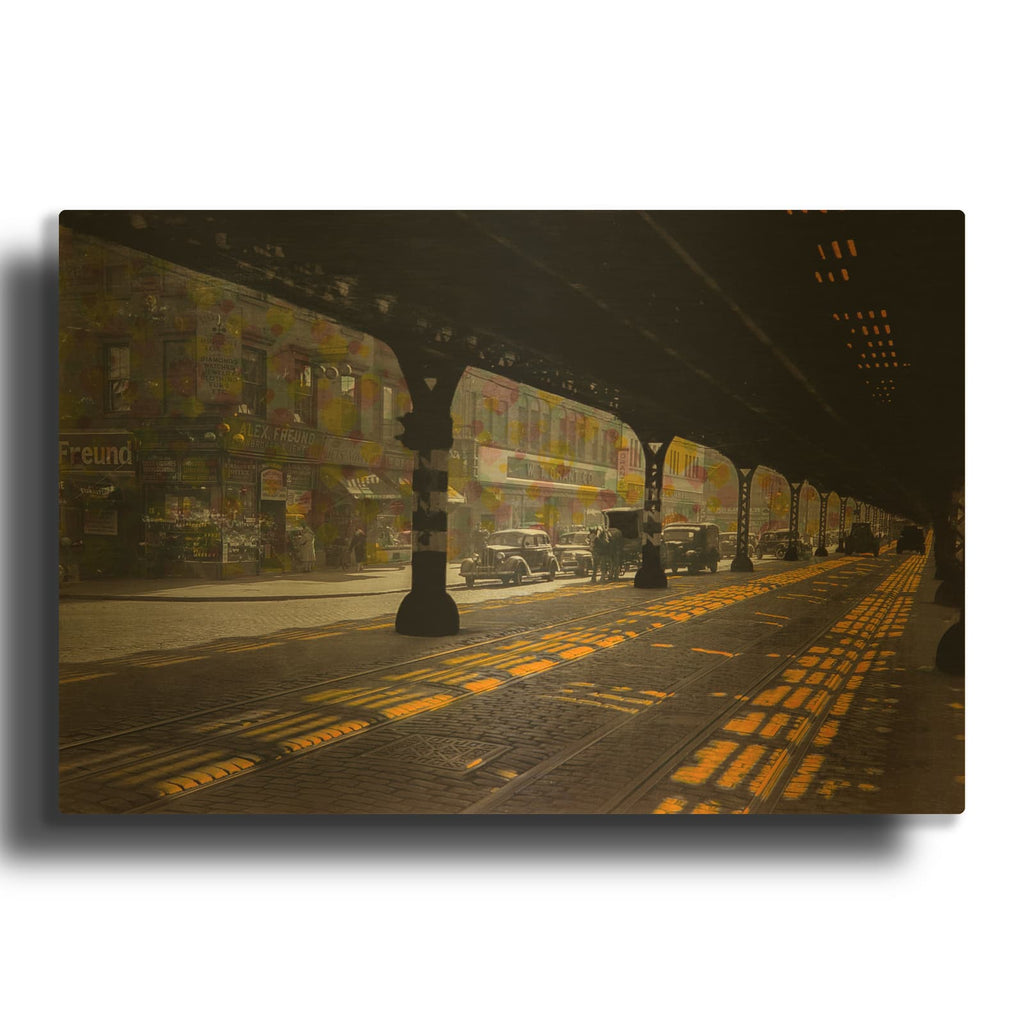 'Under The Bridge' By DB Waterman Gold Metal Wall Art