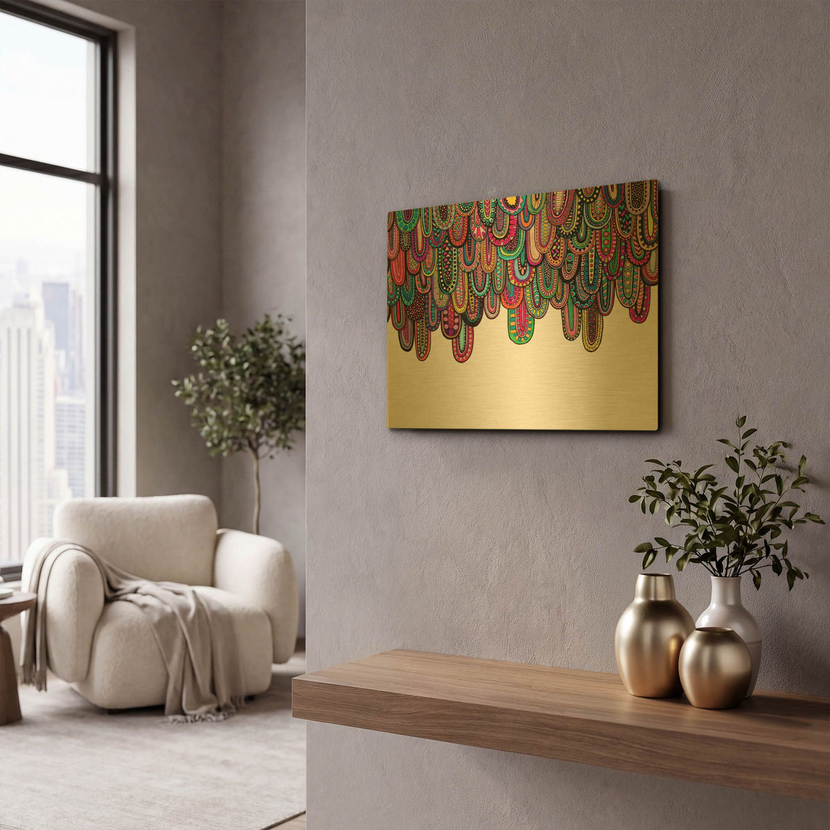 'Drips' By Hello Angel Gold Metal Wall Art