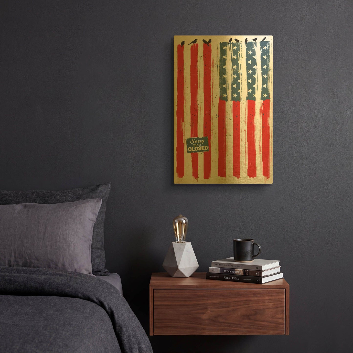 'Sorry We Are Closed' By GraphINC Gold Metal Wall Art