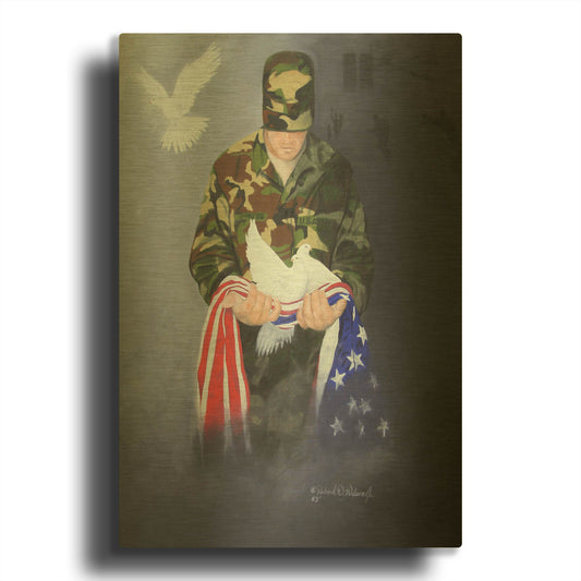 'A Prayer for Peace' By GraphINC Gold Metal Wall Art