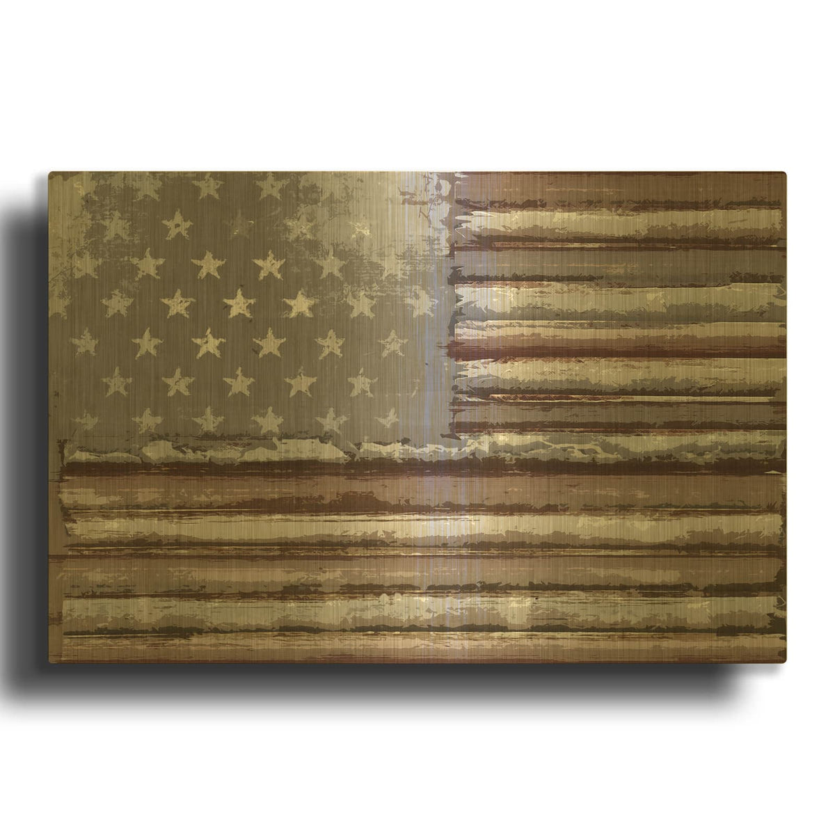 'Rusty Flag' By Karen Smith Gold Metal Wall Art