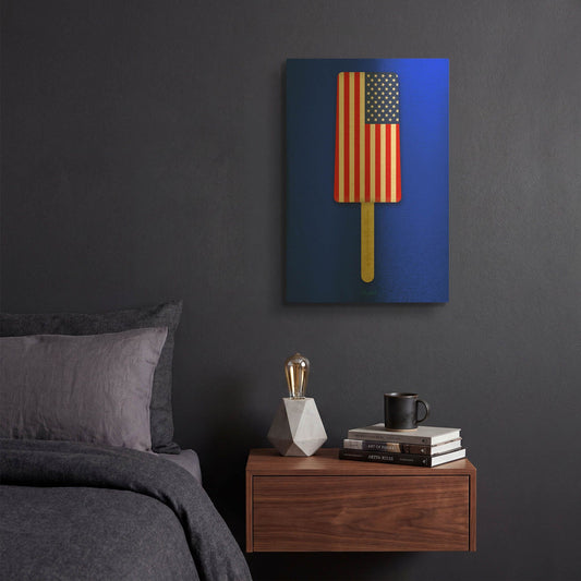 'American Ice Cream' By Roozbeh Bahramali Gold Metal Wall Art