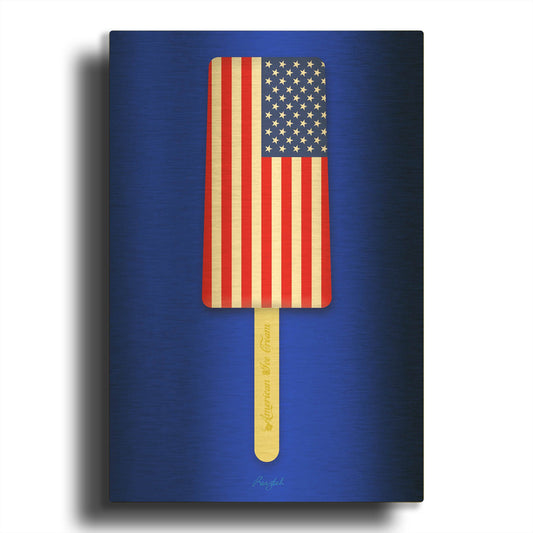 'American Ice Cream' By Roozbeh Bahramali Gold Metal Wall Art
