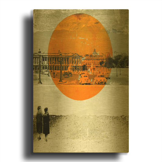 'Aftermath Paris' By DB Waterman Gold Metal Wall Art