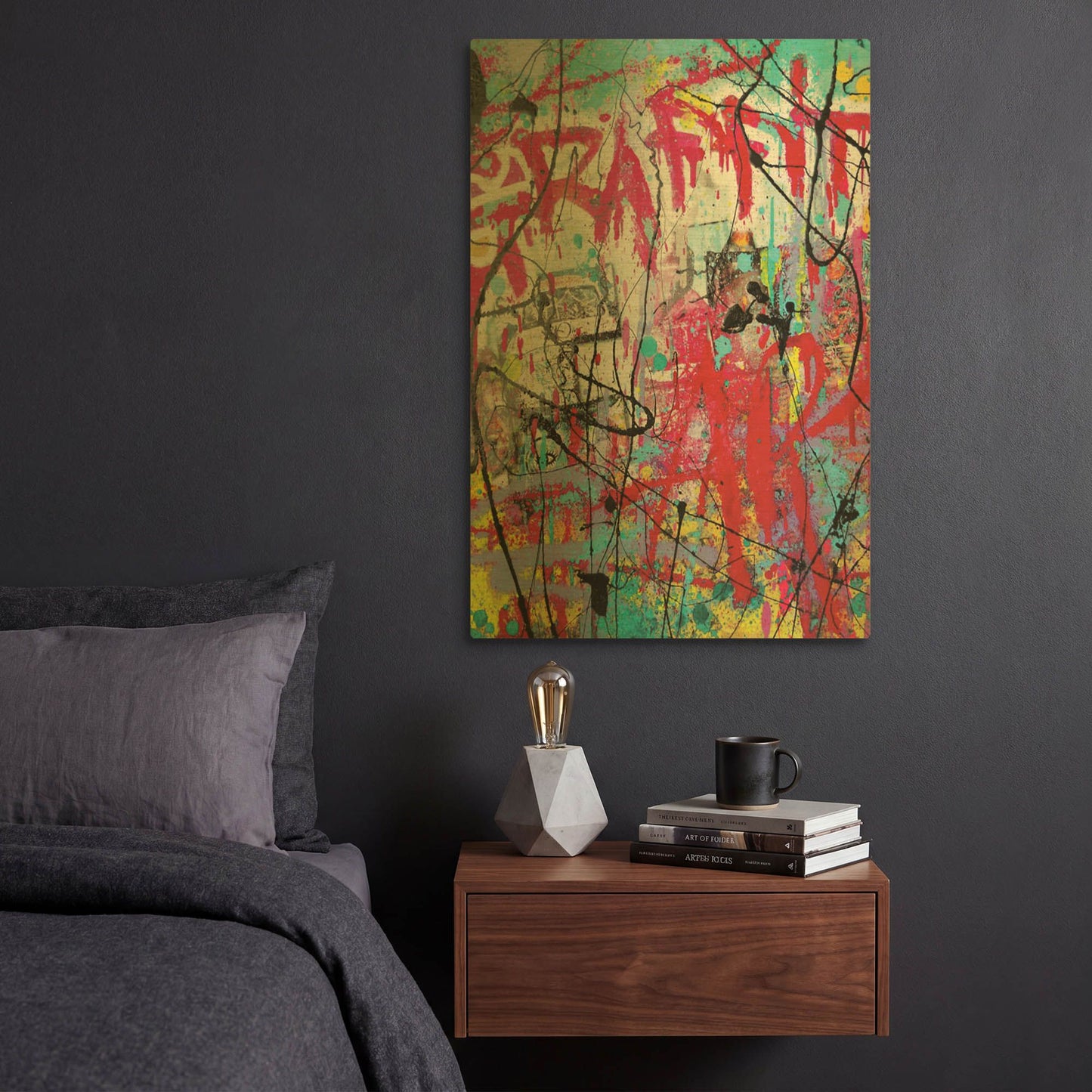 'Graffiti' By David Drioton Gold Metal Wall Art