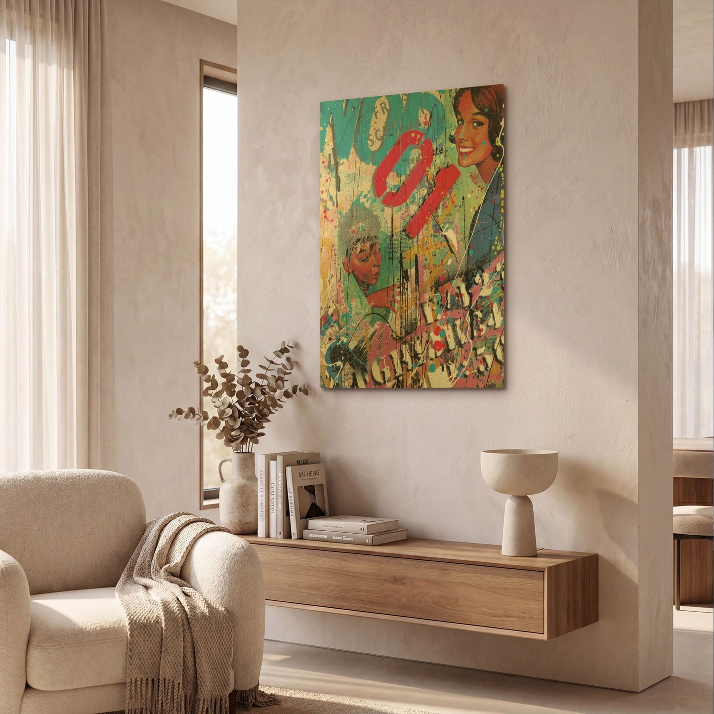 'Happy Wife, Happy Life' By David Drioton Gold Metal Wall Art