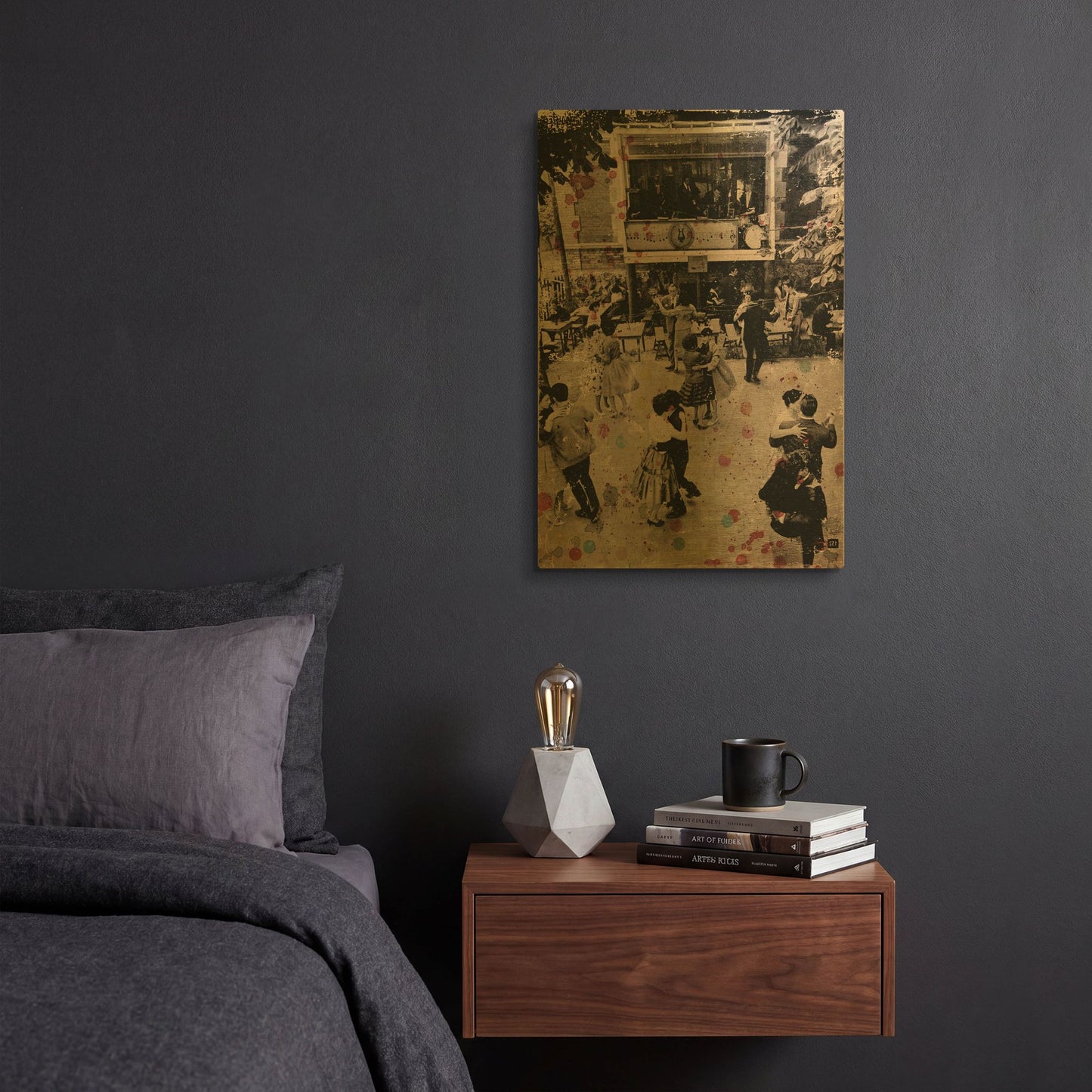 'Dance With Me Paris' By DB Waterman Gold Metal Wall Art