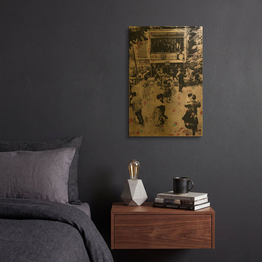 'Dance With Me Paris' By DB Waterman Gold Metal Wall Art