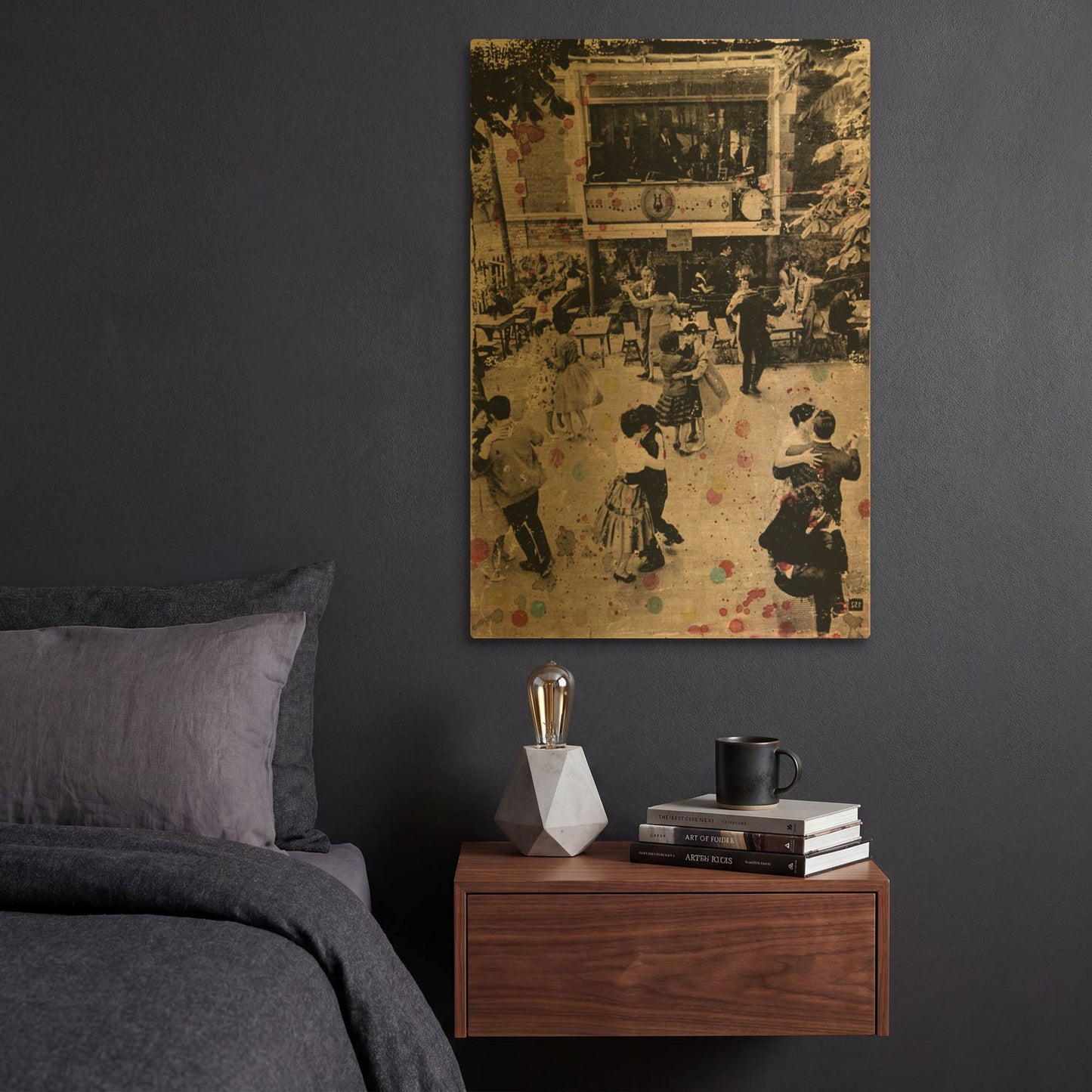 'Dance With Me Paris' By DB Waterman Gold Metal Wall Art