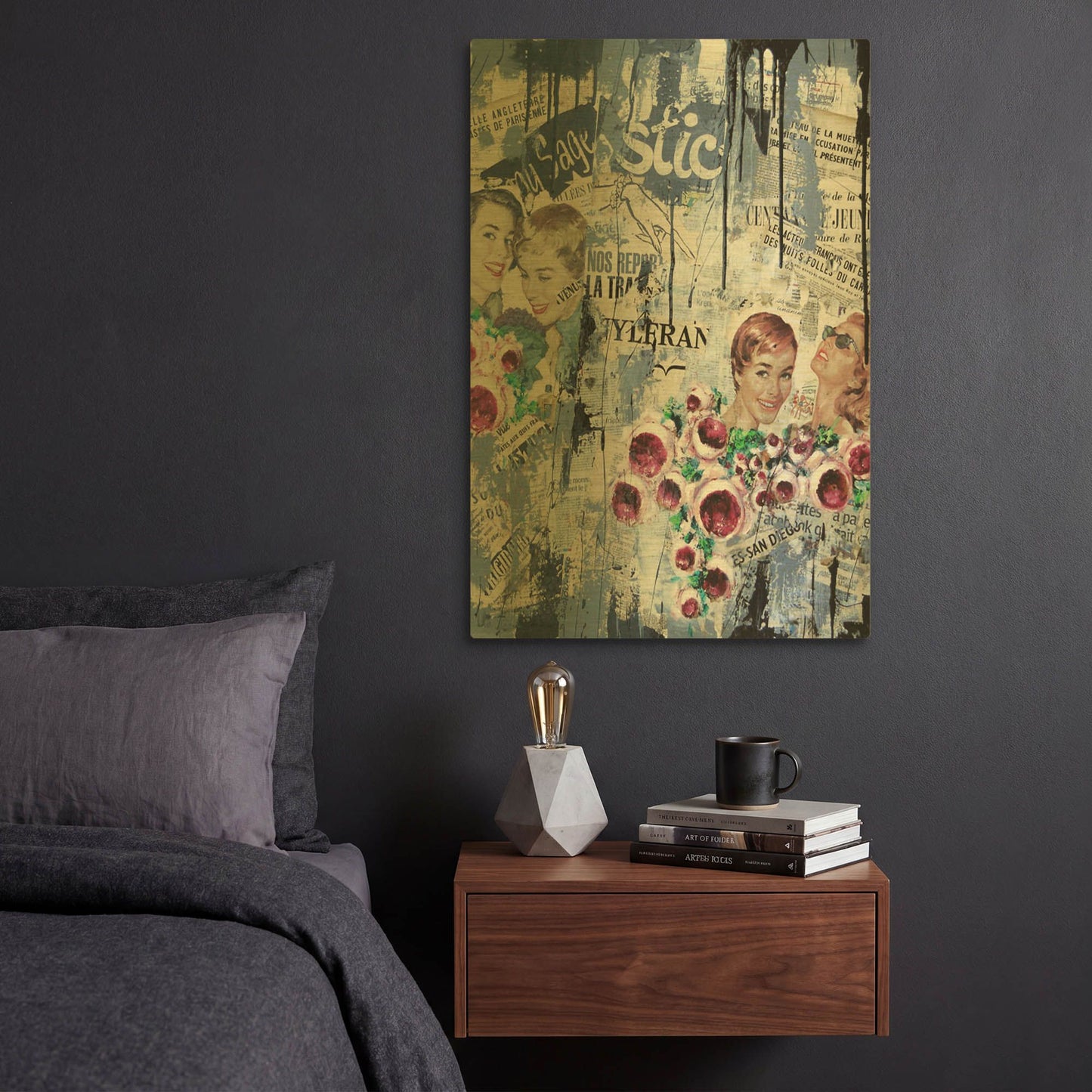'Old News 3' By David Drioton Gold Metal Wall Art