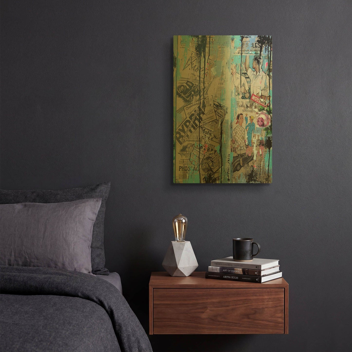 'Old News' By David Drioton Gold Metal Wall Art