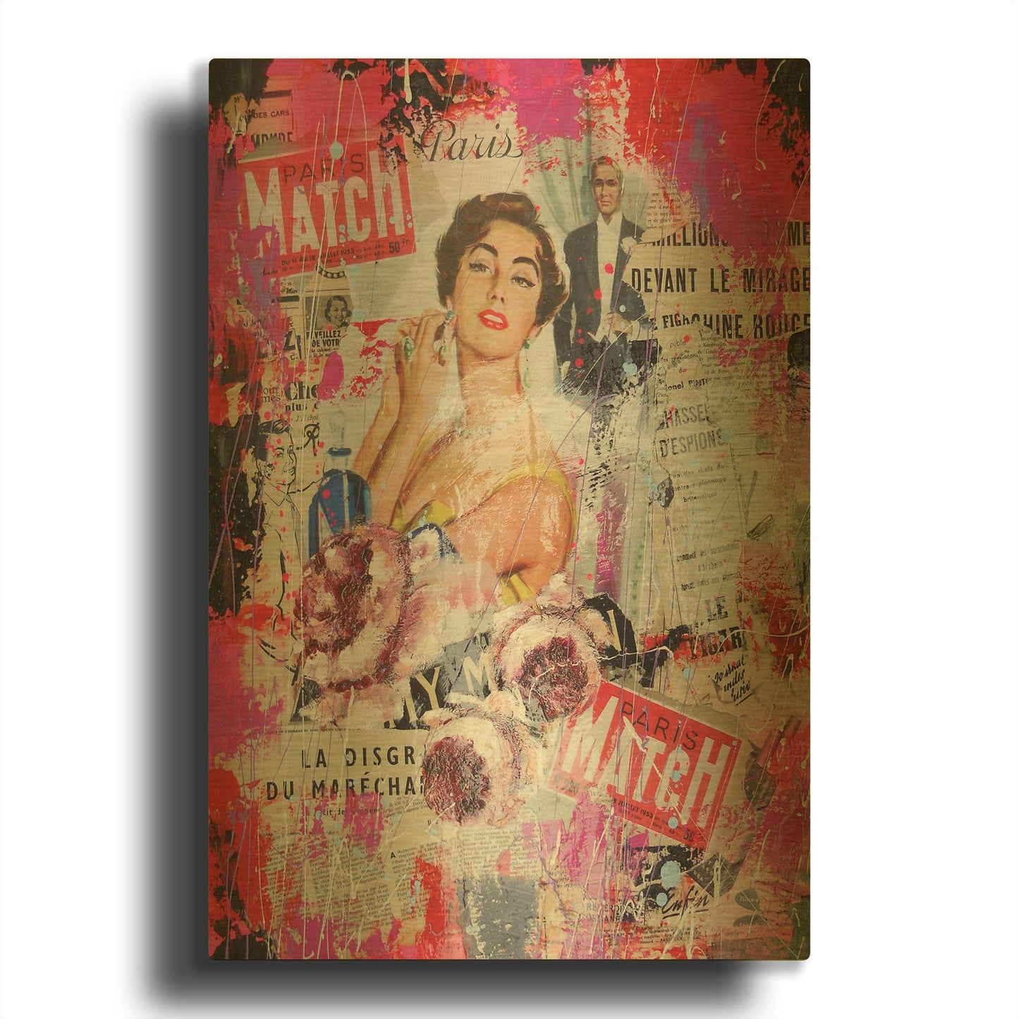 'Paris Match' By David Drioton Gold Metal Wall Art