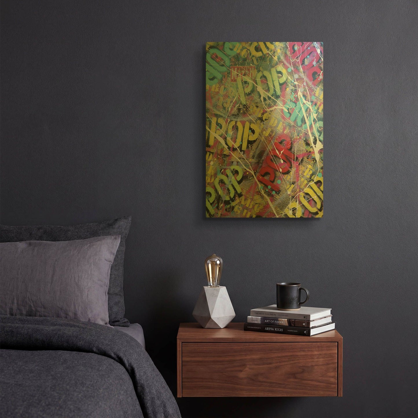 'Pop as Brushstokes' By David Drioton Gold Metal Wall Art