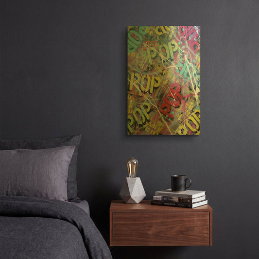 'Pop as Brushstokes' By David Drioton Gold Metal Wall Art