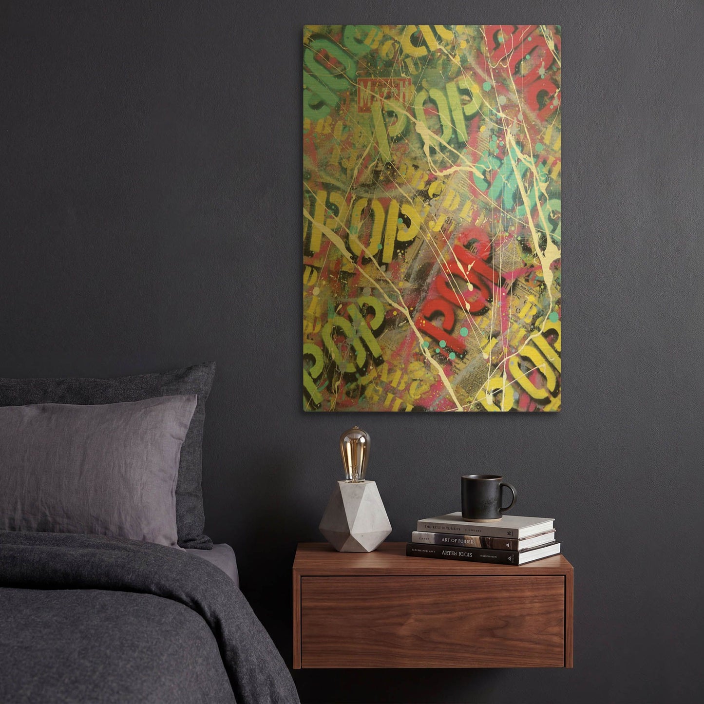 'Pop as Brushstokes' By David Drioton Gold Metal Wall Art