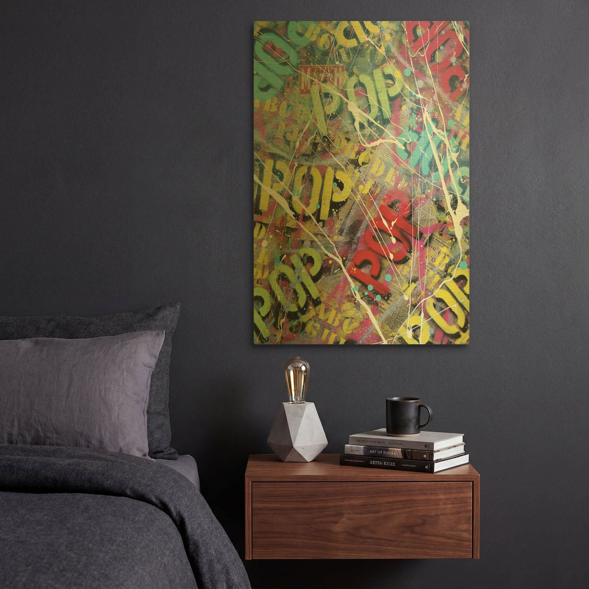 'Pop as Brushstokes' By David Drioton Gold Metal Wall Art