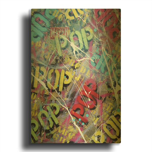 'Pop as Brushstokes' By David Drioton Gold Metal Wall Art