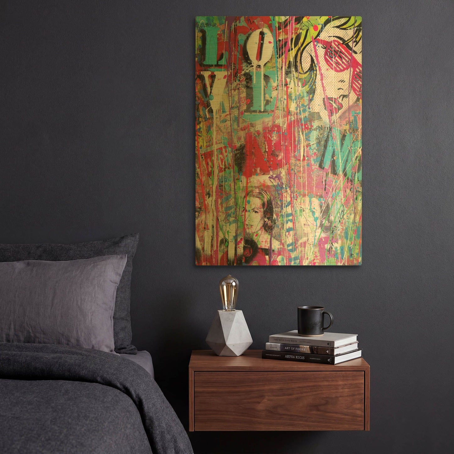 'Pop Love' By David Drioton Gold Metal Wall Art