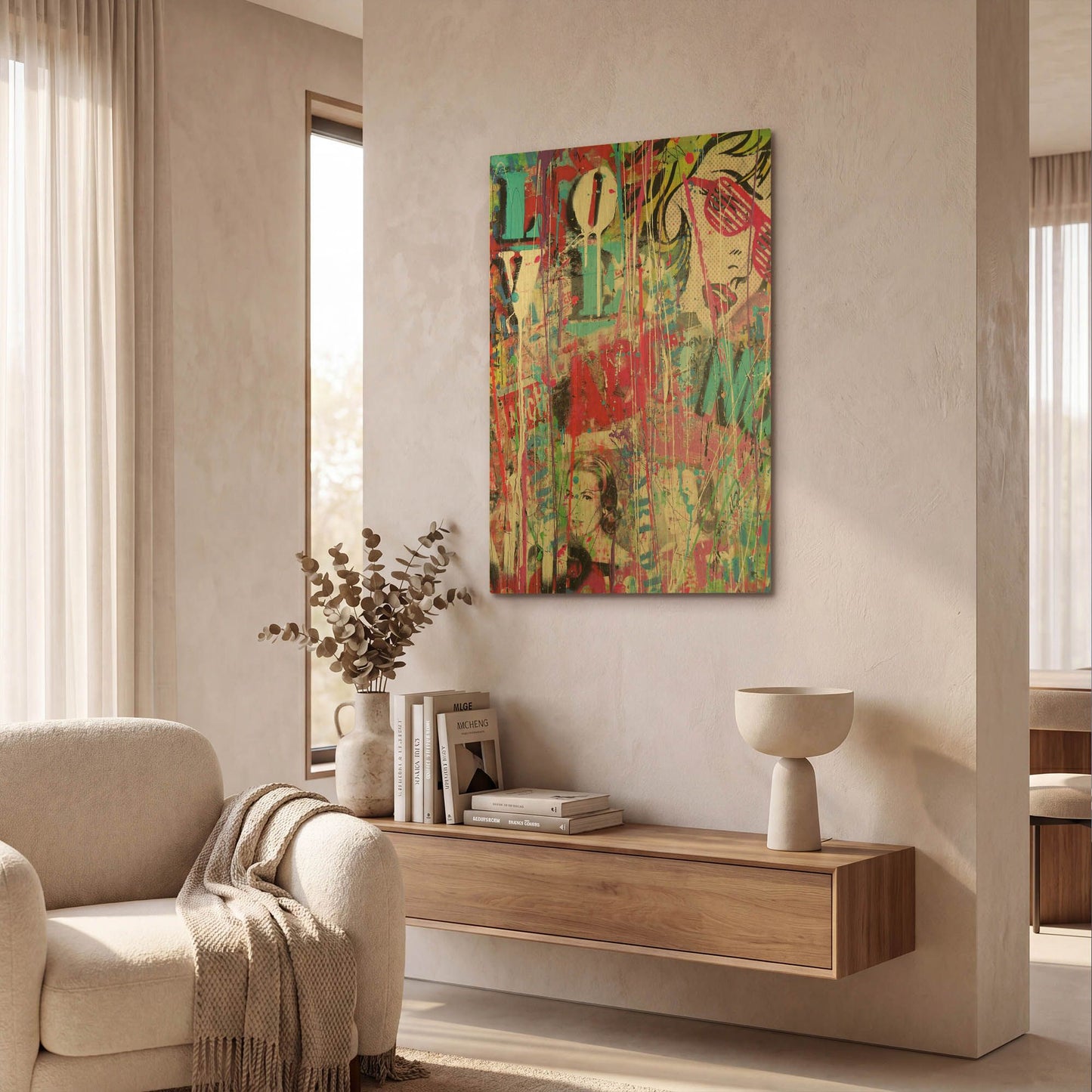 'Pop Love' By David Drioton Gold Metal Wall Art
