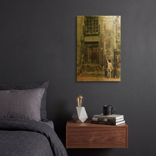 'First Graffiti , Paris' By DB Waterman Gold Metal Wall Art