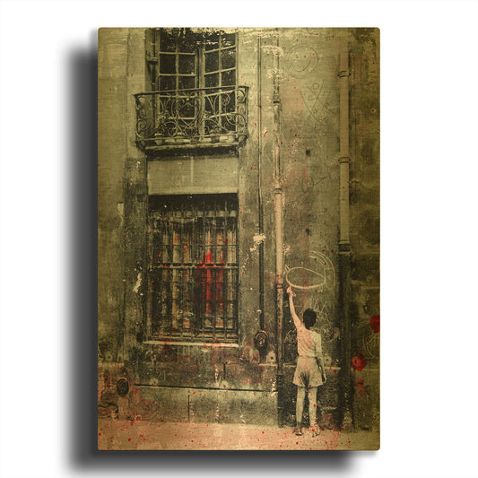'First Graffiti , Paris' By DB Waterman Gold Metal Wall Art