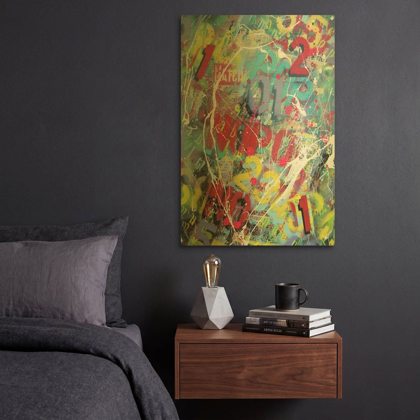 'Words as Brushstrokes 2' By David Drioton Gold Metal Wall Art