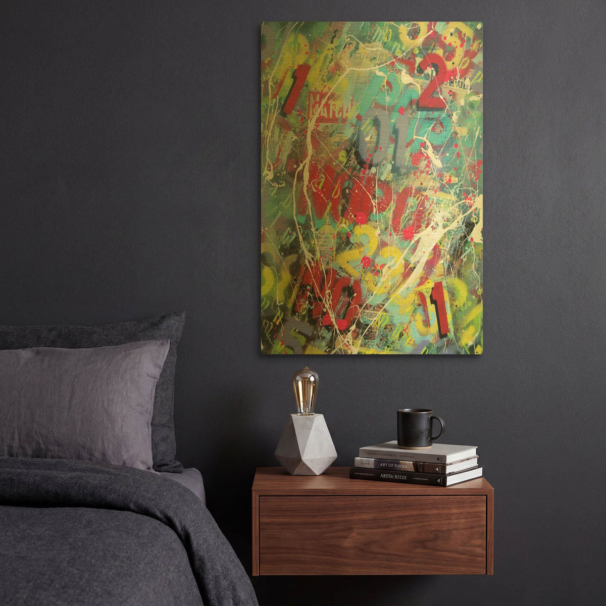 'Words as Brushstrokes 2' By David Drioton Gold Metal Wall Art