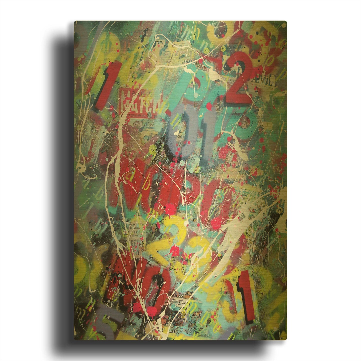 'Words as Brushstrokes 2' By David Drioton Gold Metal Wall Art